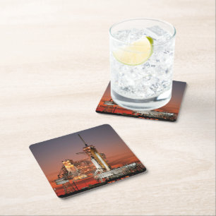 Spaceshuttle Atlantis Rode lucht lancering NASA Kartonnen Onderzetters