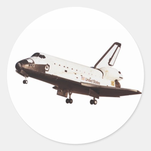 Spaceshuttle Challenger Ronde Sticker (Voorkant)