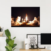 Spaceshuttle Endeavour nachtelijke lancering Poster (Thuiskantoor)