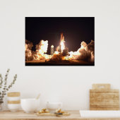 Spaceshuttle Endeavour nachtelijke lancering Poster (Keuken)