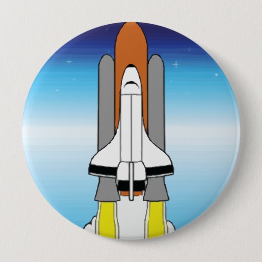 Spaceshuttle Ronde Button 4,0 Cm (Voorkant)