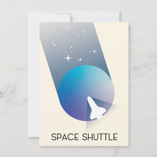 Spaceshuttle vintage stijl ruimte kunst. kaart (Achterkant)