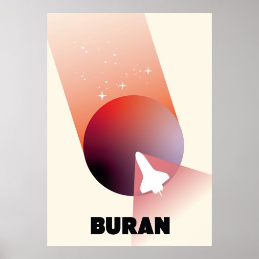 Spaceshuttle vintage stijl ruimte kunst. poster (Voorkant)