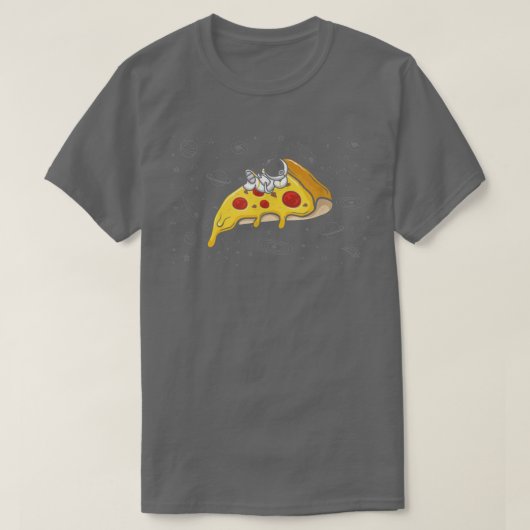 Spacesuit Laying on Pizza Slice, Funny Fast Food A T-shirt (Design voorkant)