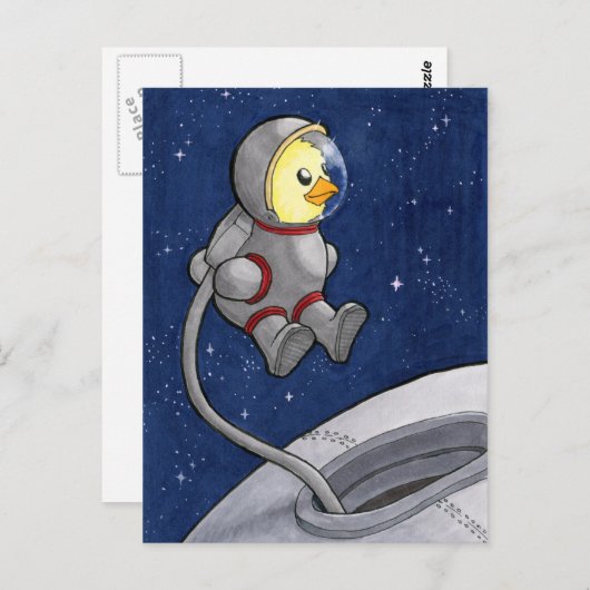 Spacewalk Chickie briefkaart (Voorkant / Achterkant)