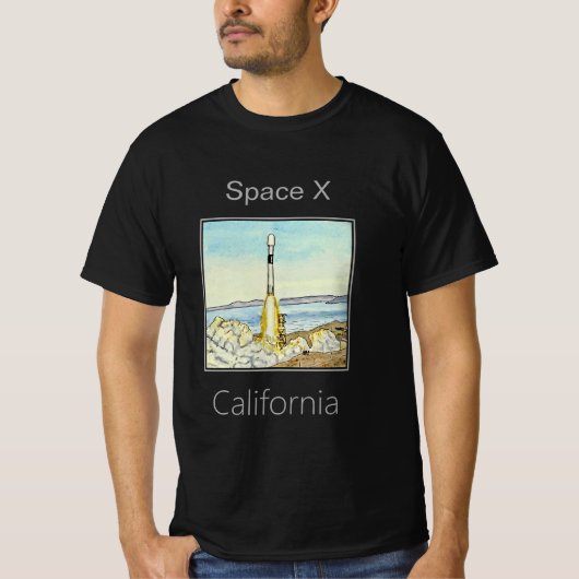 SpaceX Launch, Vandenberg, Californië T-shirt (Voorkant)