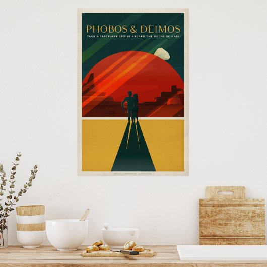 SpaceX Mars Phobos en Deimos Tourism Poster (Keuken)