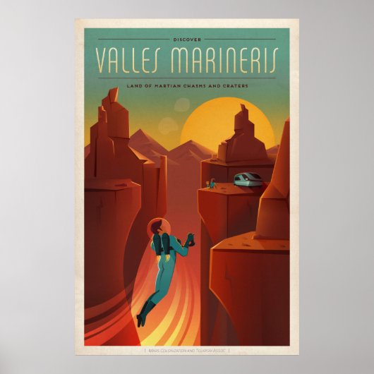 SpaceX Mars Valles Marineris Tourism Poster (Voorkant)