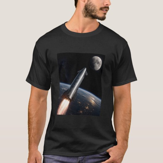 SpaceX Starship-lancering | Herbruikbare raket T-shirt (Voorkant)