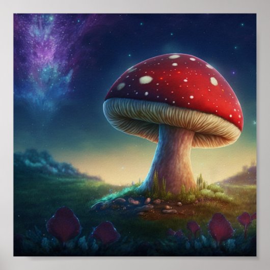 Spacey Amanita Muscaria 8x8 Poster (Voorkant)