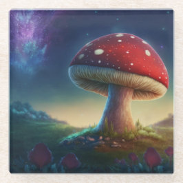 Spacey Amanita Muscaria-Onderzetter Glazen Onderzetter