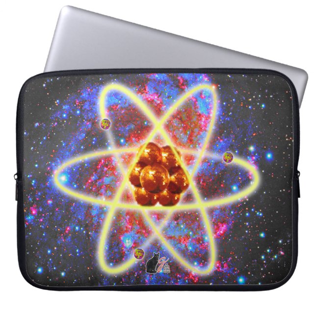 Spacey Atomic Laptop Sleeve (Voorkant)