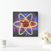 Spacey Atomic Vierkante Klok (Huis)