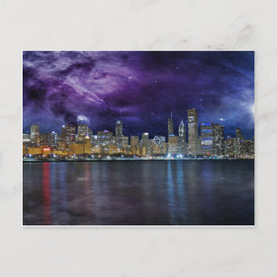 Spacey Chicago Skyline Briefkaart