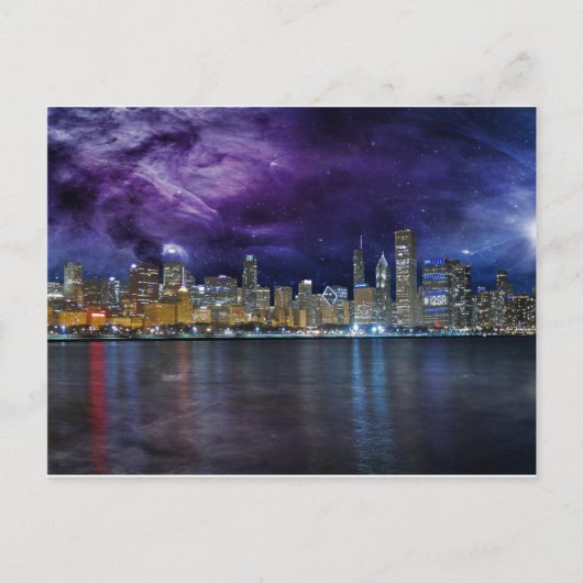 Spacey Chicago Skyline Briefkaart (Voorkant)