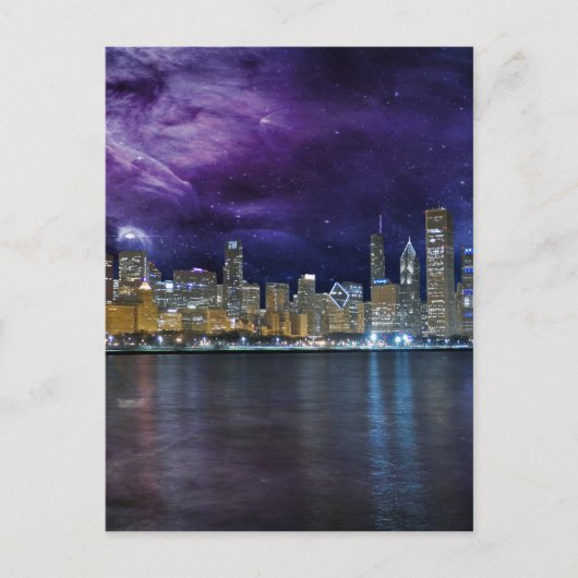 Spacey Chicago Skyline Briefkaart (Voorkant)