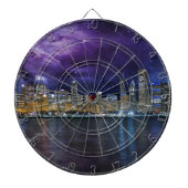 Spacey Chicago Skyline Dartbord (Voorkant)