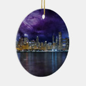 Spacey Chicago Skyline Keramisch Ornament (Rechts)