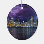 Spacey Chicago Skyline Keramisch Ornament (Links)