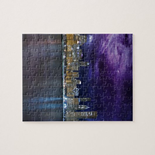 Spacey Chicago Skyline Legpuzzel (Horizontaal)