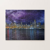 Spacey Chicago Skyline Legpuzzel (Horizontaal)