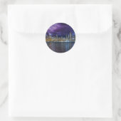 Spacey Chicago Skyline Ronde Sticker (Tas)