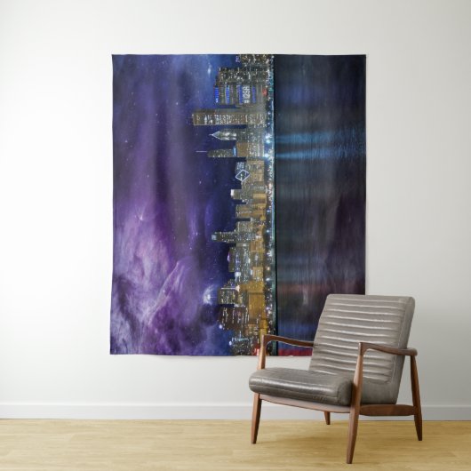 Spacey Chicago Skyline Wandkleed (In situ)