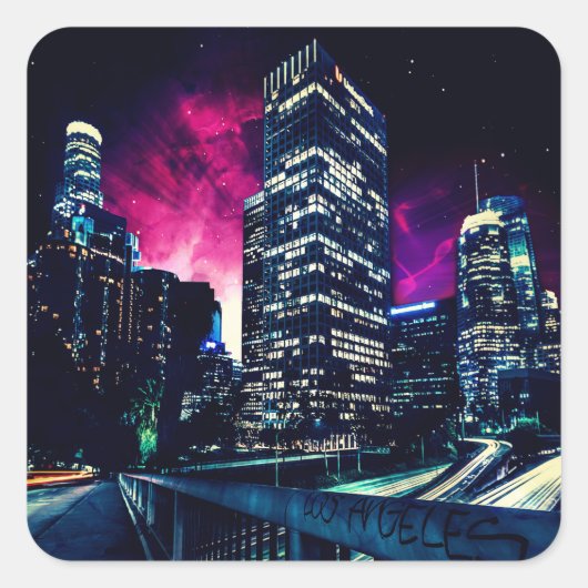 Spacey Los Angeles Vierkante Sticker (Voorkant)