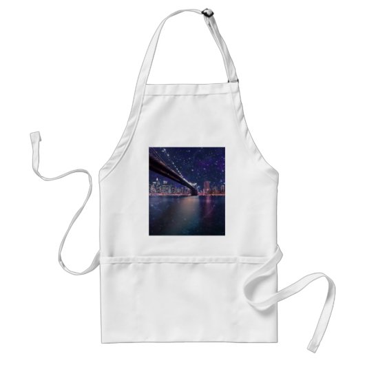 Spacey Manhattan Skyline Standaard Schort (Voorkant)
