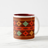 Spacey Mod Diamond Patroon Tweekleurige Koffiemok (Voorkant rechts)