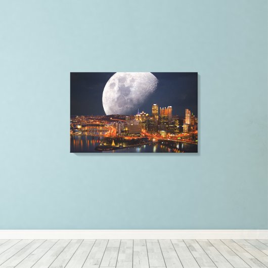 Spacey Pittsburgh Canvas Afdruk (Insitu (Houten vloer))