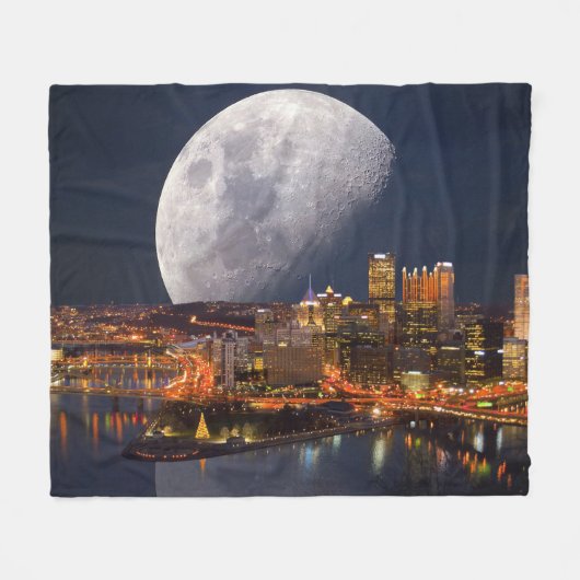 Spacey Pittsburgh Fleece Deken (Voorkant (Horizontaal))