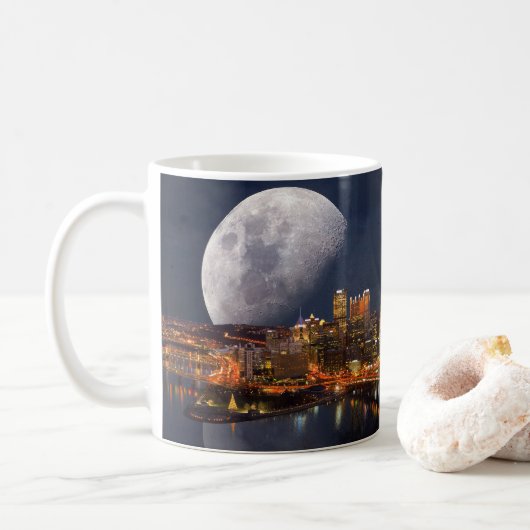 Spacey Pittsburgh Koffiemok (Met donut)