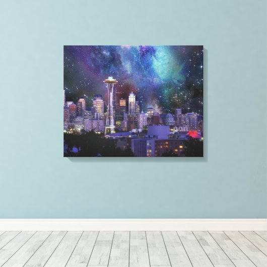 Spacey Seattle Canvas Afdruk (Insitu (Houten vloer))