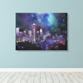 Spacey Seattle Canvas Afdruk (Insitu (Houten vloer))