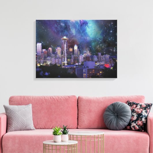Spacey Seattle Canvas Afdruk (Insitu (Woonkamer))
