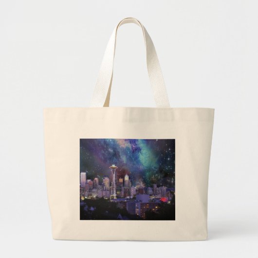 Spacey Seattle Grote Tote Bag (Voorkant)