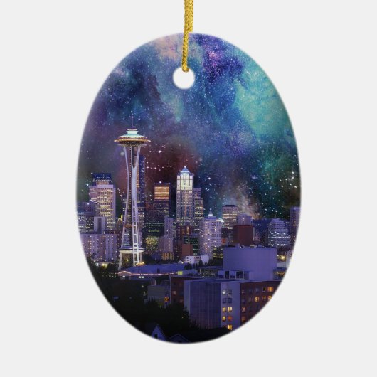 Spacey Seattle Keramisch Ornament (Voorkant)