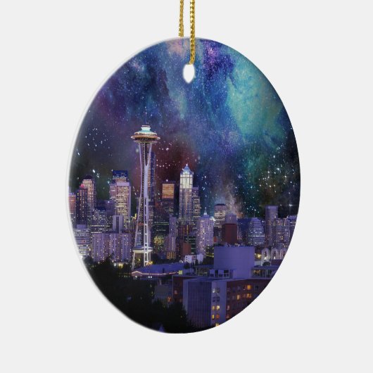 Spacey Seattle Keramisch Ornament (Rechts)