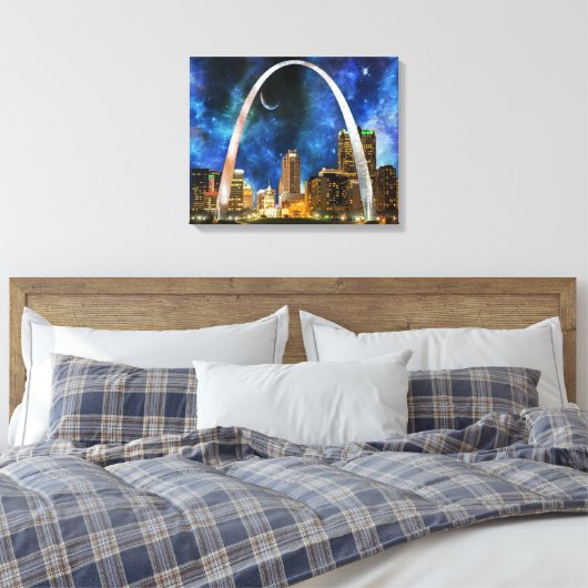 Spacey St. Louis Skyline Canvas Afdruk (Insitu (Slaapkamer))