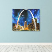Spacey St. Louis Skyline Canvas Afdruk (Insitu (Houten vloer))