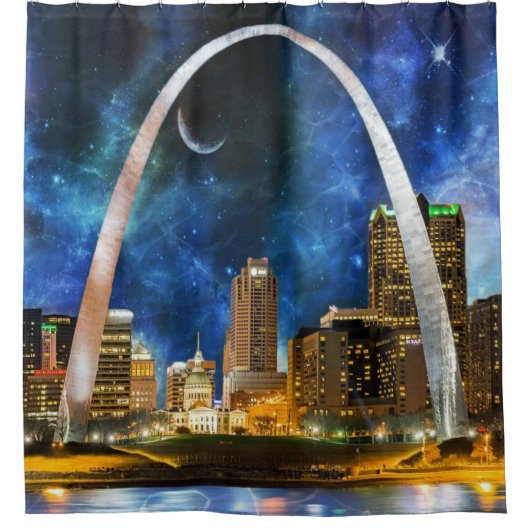 Spacey St. Louis Skyline Douchegordijn (Voorkant)