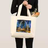 Spacey St. Louis Skyline Grote Tote Bag (Voorkant (product))