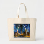 Spacey St. Louis Skyline Grote Tote Bag (Voorkant)