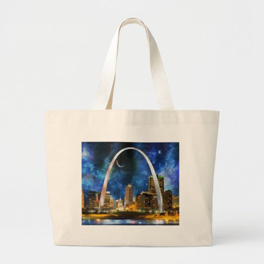 Spacey St. Louis Skyline Grote Tote Bag (Voorkant)