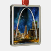 Spacey St. Louis Skyline Metalen Ornament (Rechts)