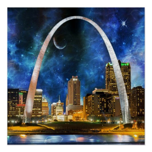Spacey St. Louis Skyline Perfect Poster (Voorkant)