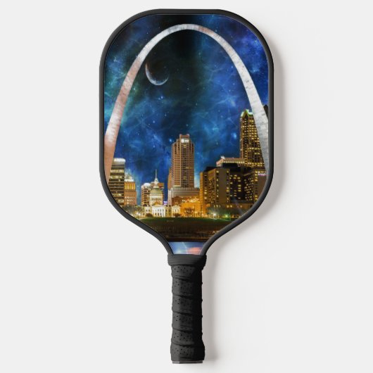 Spacey St. Louis Skyline Pickleball Paddle (Voorkant)