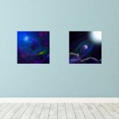 Spacial Fantasies Planeten op Vuur Muurkunst Sets (Houten vloer)