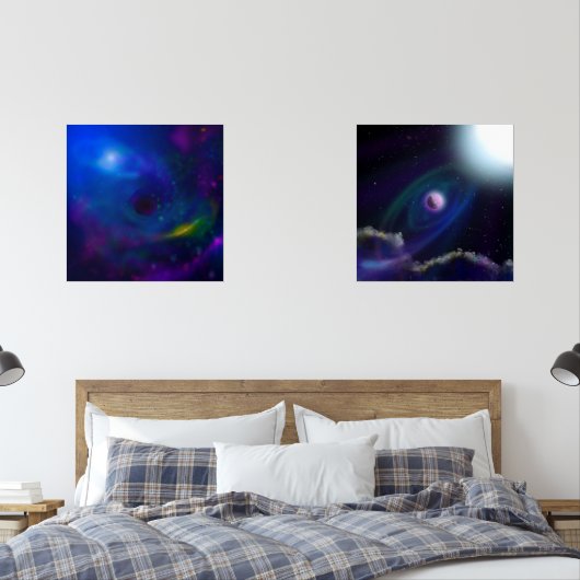 Spacial Fantasies Planeten op Vuur Muurkunst Sets (Slaapkamer)